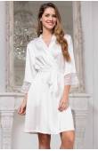 Короткий шелковый халат Mia-Amore White Swan 3553