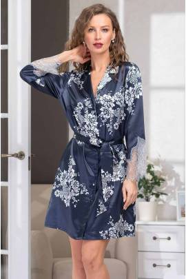Короткий халат-рубашка шелковый Mia-Amore Alexandria 3577