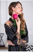 Короткий черный халат Mia-Amore Amanda 3633