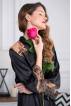 Короткий черный халат Mia-Amore Amanda 3633