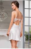 Шовкова біла нічна сорочка Mia-Amore White Swan 3550