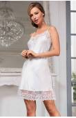 Белая шелковая сорочка Mia-Amore White Swan 3554