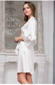Короткий шовковий халат Mia-Amore White Swan 3553