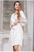 Короткий шелковый халат Mia-Amore White Swan 3553