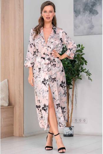 Длинный шелковый халат Mia-Amore Flavia 3759